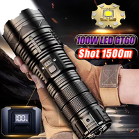 Ultra Bright 100000LM Led Flashlight Long Range 2KM Torch Rechargeable Ultra Powerful Outdoor Tactical Hand Lamp Camping Lantern