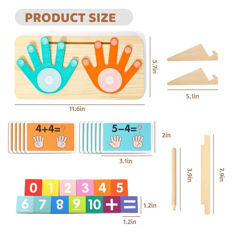 For Toddlers 3- 5, For Kids 2- 4 Compatible Math Learning - Double-Sided Finger Counting& Number Tracing Board Preschool