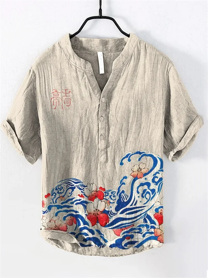 قميص رجالي كاجوال بأكمام قصيرة من هاواي موديل 2025 موضة جديدة #3