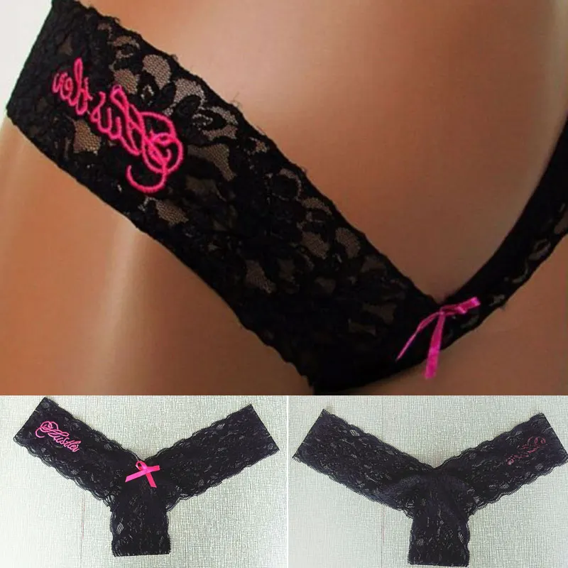 Frauen sexy Spitze Höschen einfarbige Stickerei Unterhose niedrige T-Back Slips einfarbige Damen Höschen weibliche G-String Tanga