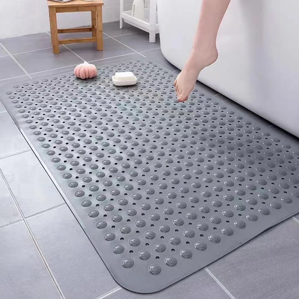 1pc Extra Large TPE Shower Mat  with Drain Holes and Suction Cups Large Size Mat More Suitable for Shower Stall