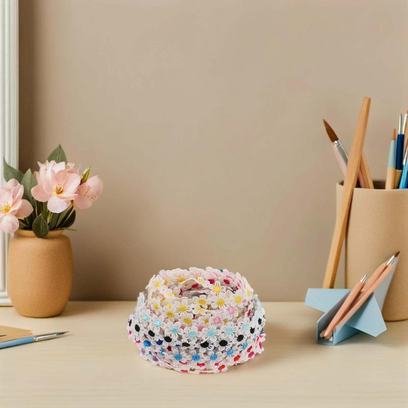 

Daisy Ribbon Colorful Decorative Floral Lace Ribbon for Shoes Hats Clothes Sewing Embroidery Sunflower Shoe Accessories