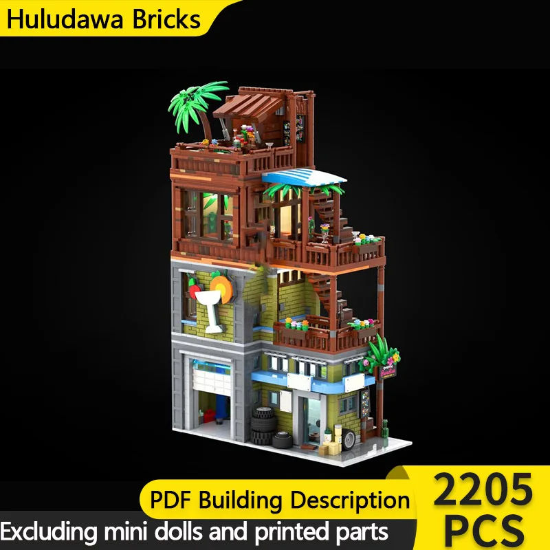 

Модель City Street View MOC Building Brick Коктейльный бар и магазин шин Модульная технология Детские праздничные подарки Сборка игрушечного костюма