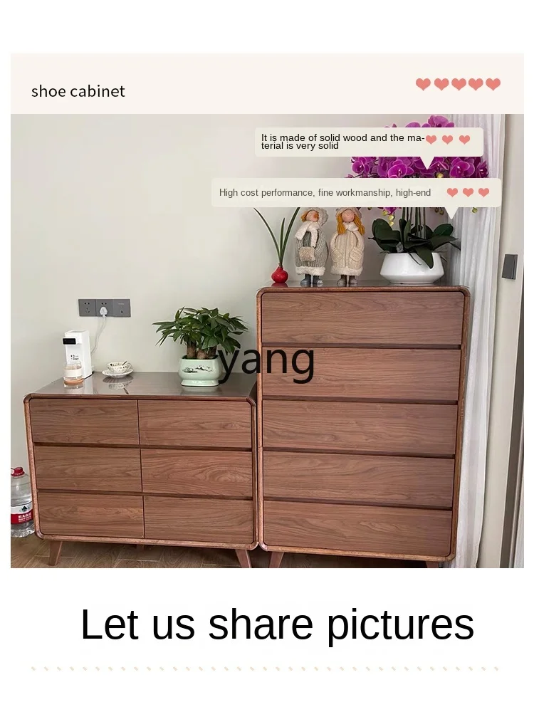 LXL New Chinese Style Chest of Drawers Bedroom Wall-Mounted Storage Organizer