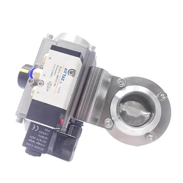 

Sanitary Weld Ends Butterfly Valves with Double Acting Actuator with Solenoid Valves