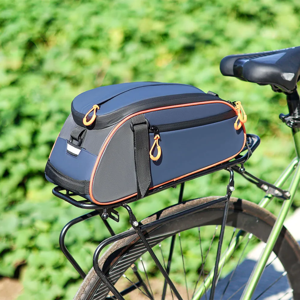 

8L Bike Rear Rack Bag Reflective Bicycle Saddle Bag Large Capacity Bicycle Tail Bag Bike Storage Pouch for Outdoor Riding