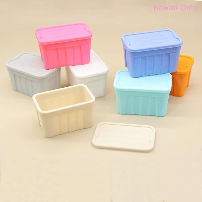 

1 шт. миниатюрная цветная коробка для хранения с крышкой, модель 1:12, для кукольного домика, украшение для дома, микросцена, декоративные элементы, реквизит