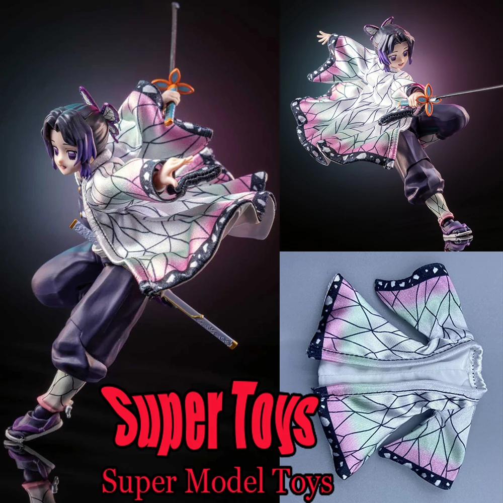 

В наличии масштаб 1/12, одежда для женщин-солдат, убийца демонов, Kochou Shinobu, мини-пальто, плащ для 6-дюймовой экшн-фигурки, куклы, игрушки