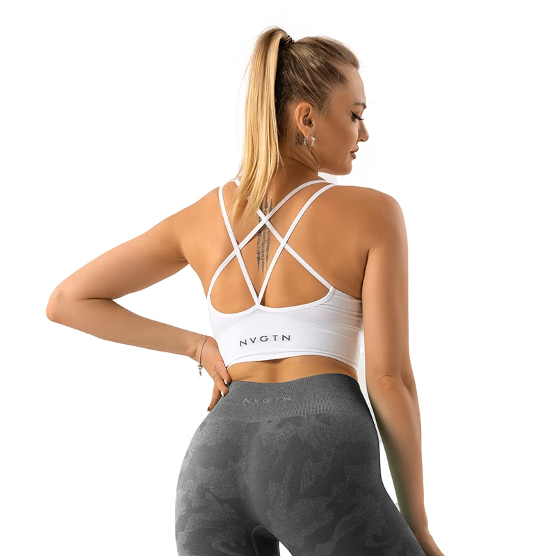 Nvgtn-Soutien-gorge IQUE dex sans couture pour femme, haut de fitness, élastique, respirant, amélioration de la poitrine, sous-vêtements de sport de