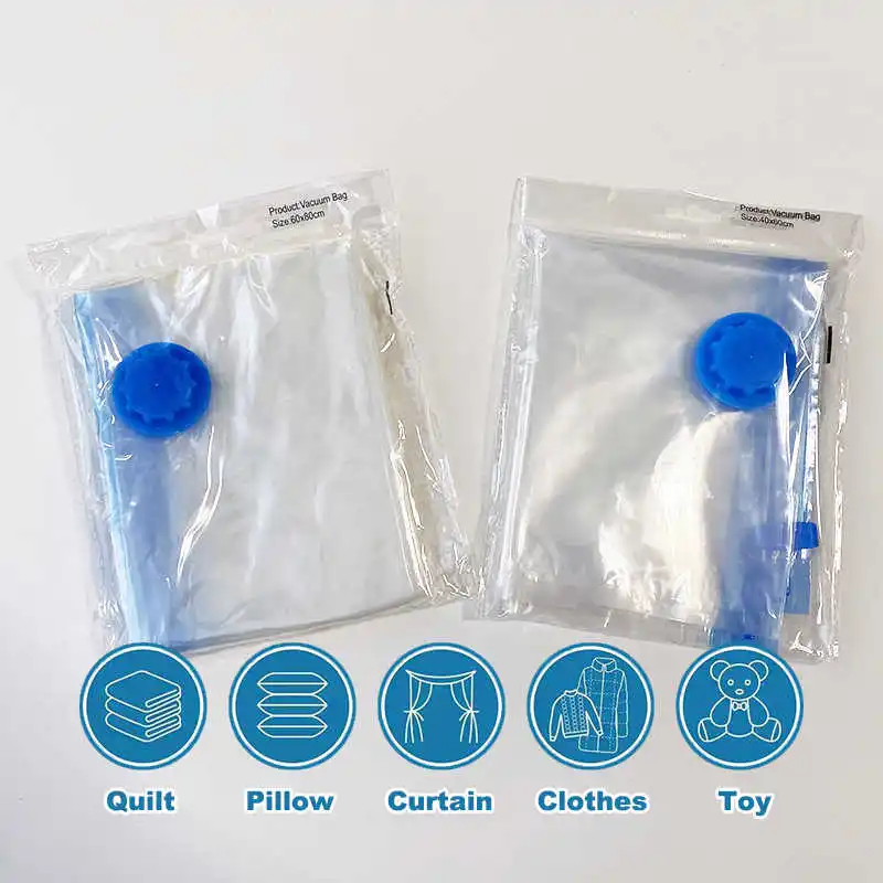 

Vacuum Compression Bag For Clothes 40x60 60x80 Transparent Folding Home Travel Air Tight Sealed Compressed Storage Bags
