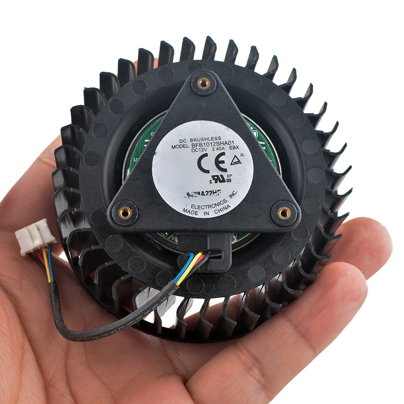 BFB1012SHA01 قطر 75 مم DC12V 2.40A 4-pin Turbofan مروحة تبريد لبطاقة الرسومات RX Vega 56/64 RTX5000