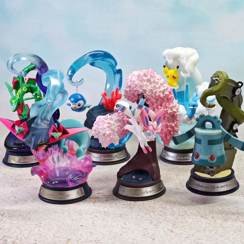 

Новое поступление, повторная слепая коробка, качели, модель Vignette, игрушки Jirachi Greninja Psyduck Volcarona Rowlet Fuecoco Pelipper, подарок на фестиваль