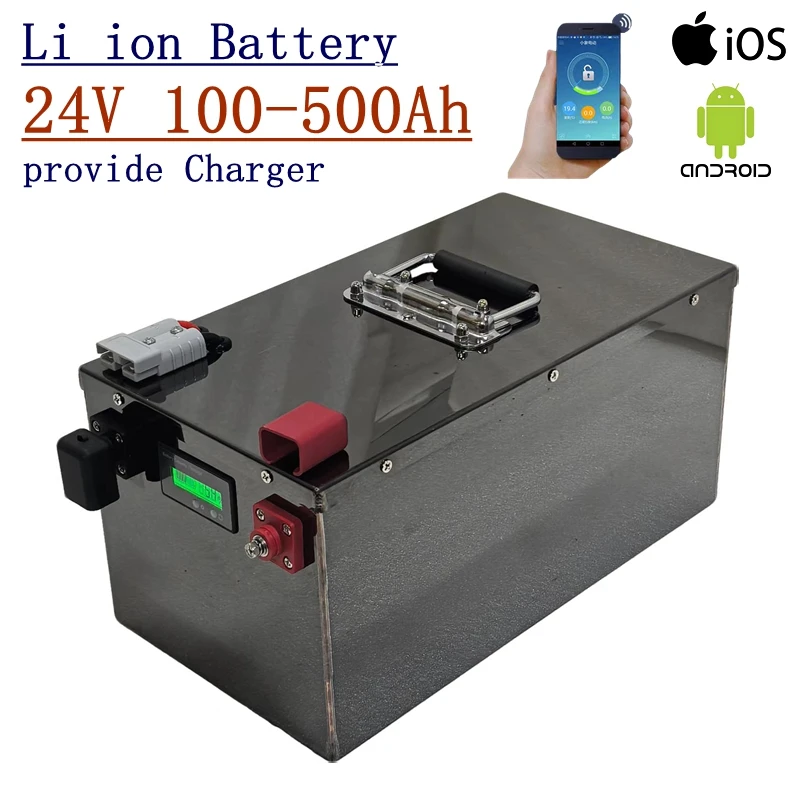 24V  100AH  200AH  400Ah li ion lithium battery bluetooth BMS APP for solar inverter EV Fishing boat Machine motorhome