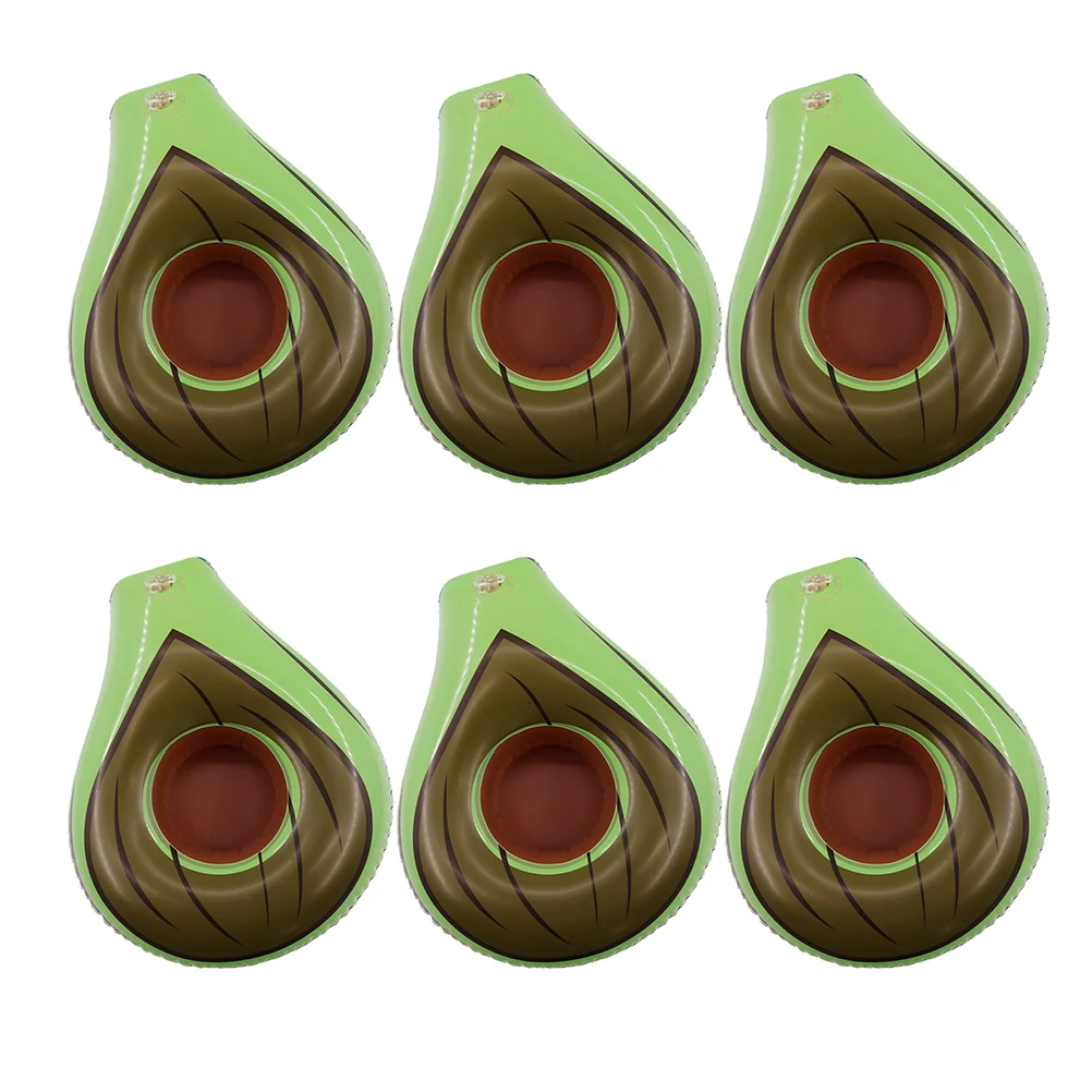 6 pezzi portabicchieri per avocado portabevande galleggianti in PVC sottobicchieri gonfiabili accessori per piscina leggeri alla moda