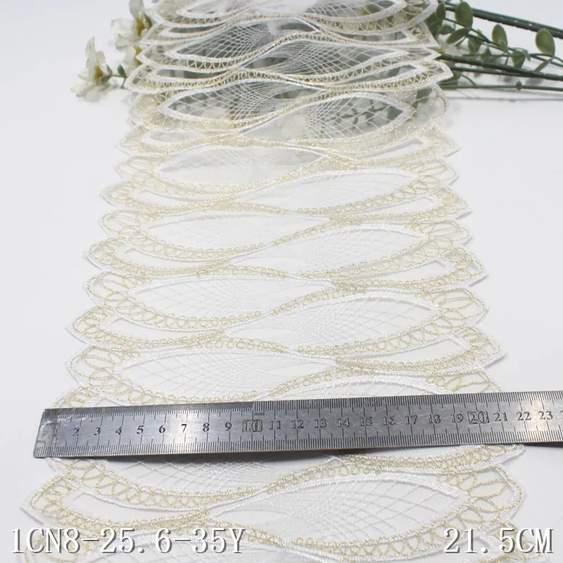 30 Yards Bilateral Embroidery Black White Mesh Lace Trims DIY Sewing Craft Lace Fabrics for Bra Underwear Clothing