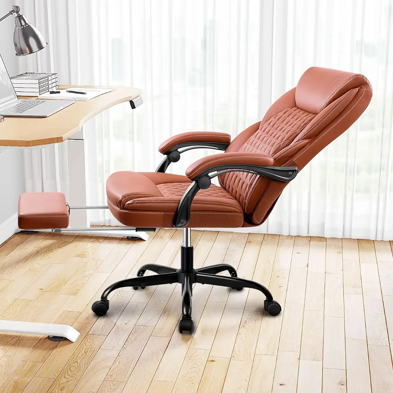 Furniture suppliesOffice Chair, Big and Tall Office Chair Executive Office Chair with Foot Rest Ergonomic Office Chair Home Offi