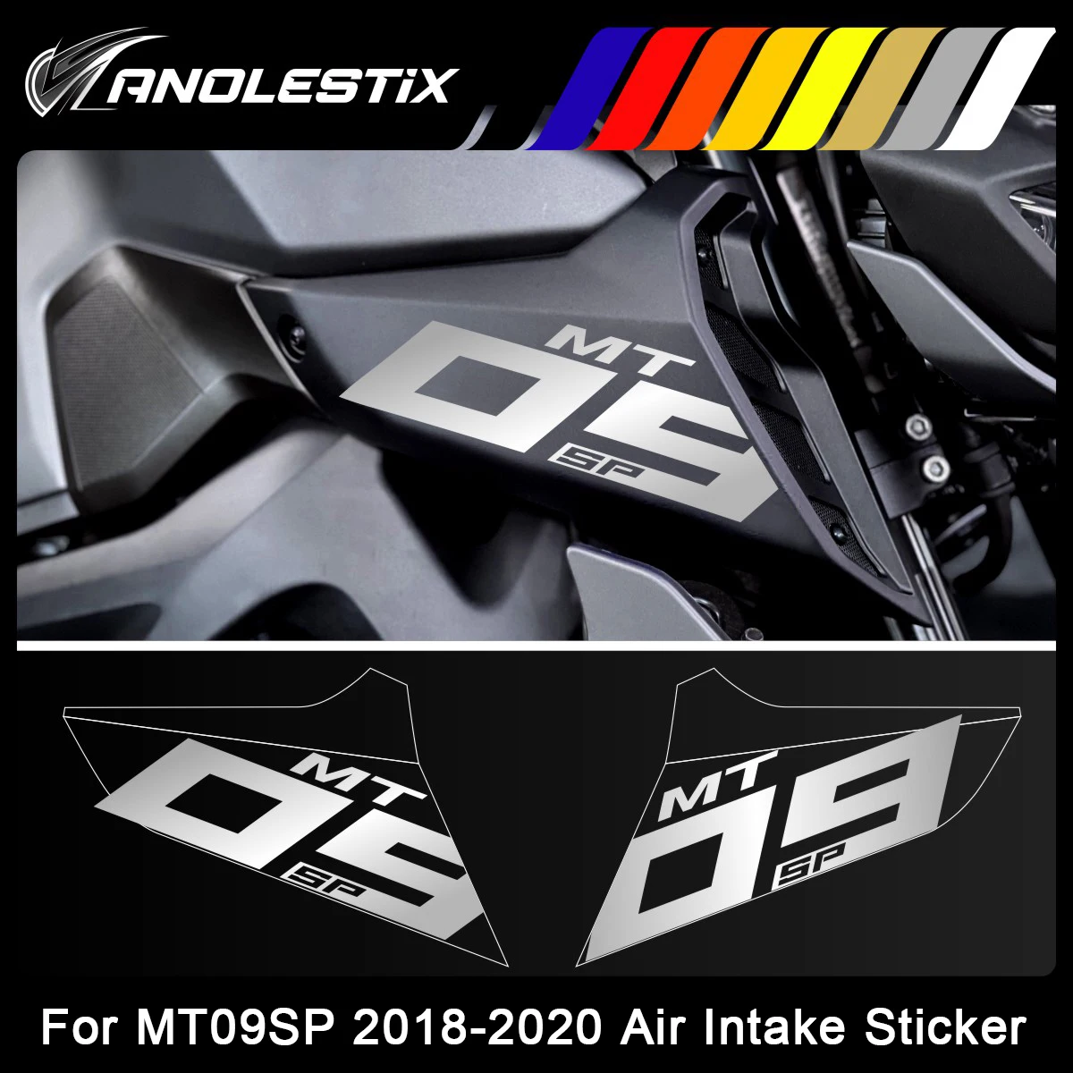 

AnoleStix Reflective Motorcycle Logo Set Air Inlet Emblem Decals For YAMAHA MT09SP MT-09SP 2018 2019 2020 2020