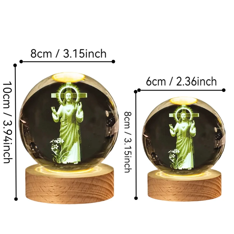 1pc, Jesus religious nightlight, diameter 2.36 \