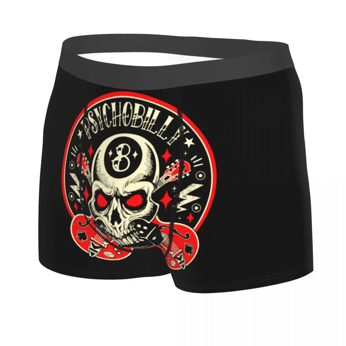Custom Biker Motorcycle Skull Rockabilly Underwear Men Breathbale Boxer Briefs
