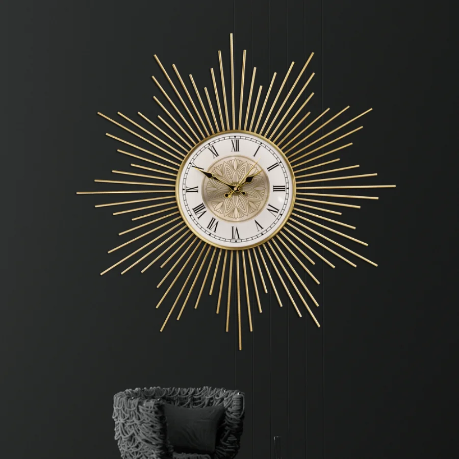 Gold Wall Clock Luxury Living Room New Design Hall Nordic Decorative Wall Clock Creative Relogio De Parede Modern Home Decor