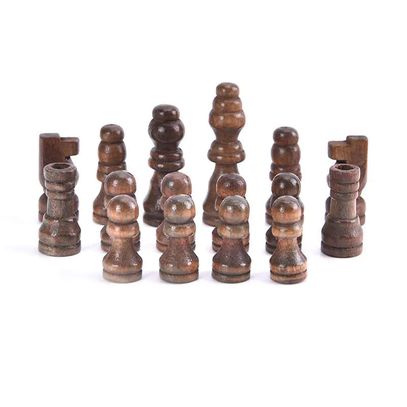 Completo Xadrez De Madeira Peças De Xadrez, International Word Chess Set, Entretenimento Mesa Jogos De Tabuleiro Acessórios, 32Pcs