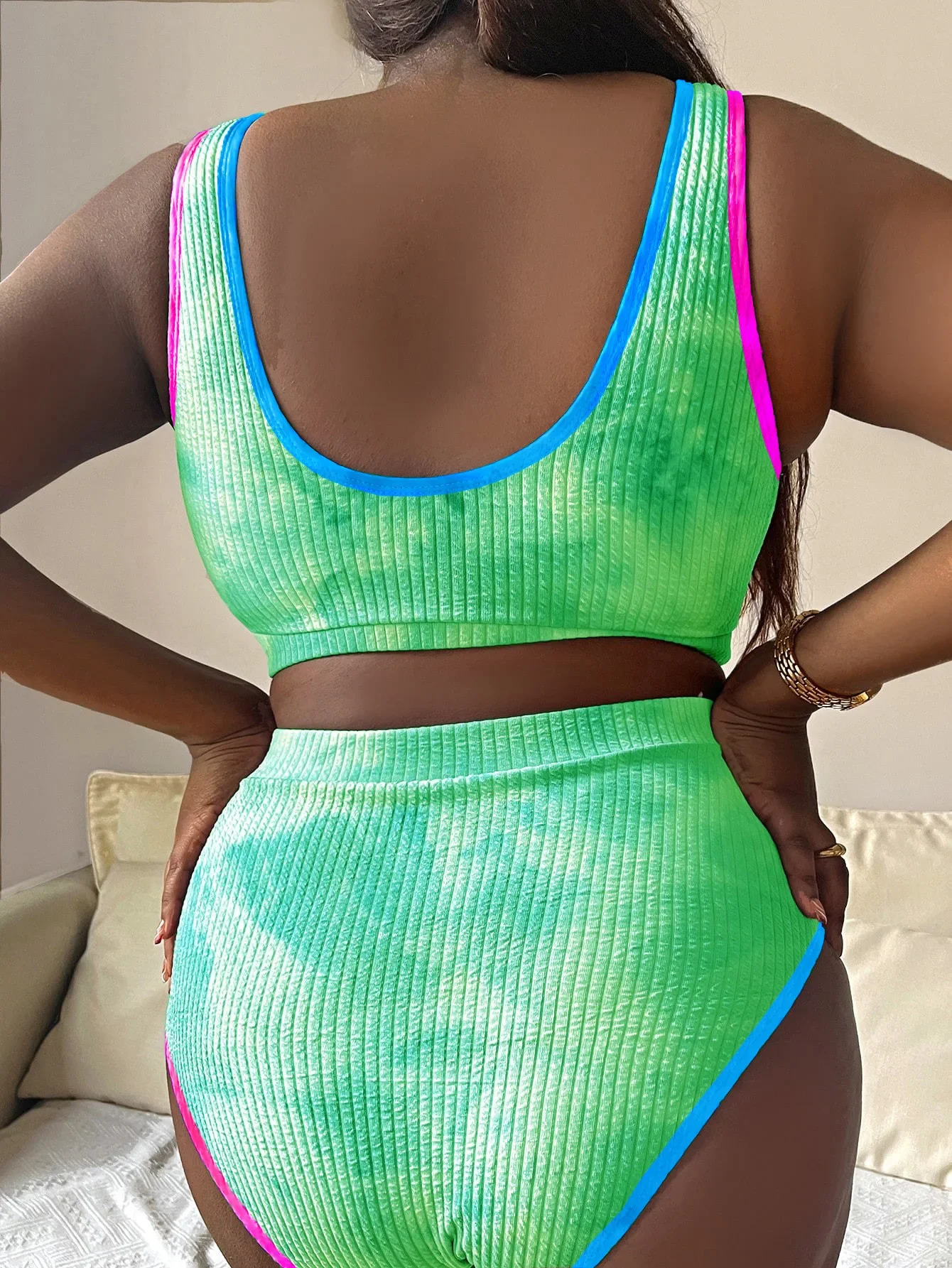 New Tie Dye Big Bikini Large Swimsuit Women Tankini Plus Size Swimwear Female Sexy Biquini Set Bather Bathing Suit 2026 Mujer