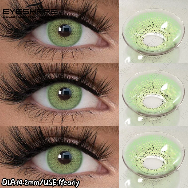 EYESHARE Natürliche Farbige Kontaktlinsen Braune Augenlinsen Graue Schöne Pupillen Blaue Augenlinsen Jährliche Grüne Schönheits-Make-up-Linsen – Detail 24