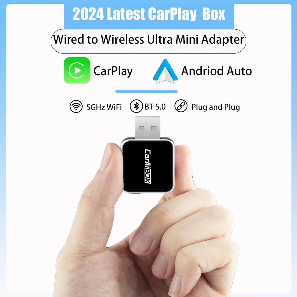 2024 New Mini Wireless CarPlay Android Auto Wireless Adapter For Kia Sportage K5 EV6 Carnival Picanto Soul Seltos Telluride Niro