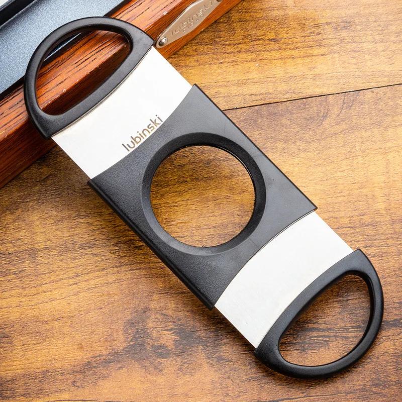 32mm Large-Bore Cigar Cutter Lightweight Plastic Stainless Steel Portable Double Blade Guillotine Cigar Scissors view 2