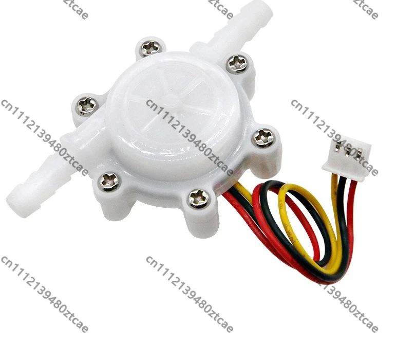 U-type Hall Effect Liquid Flow Sensor OD7mm for Coffee Machine, Parallel Terminal 1.2mm/3.5mm Port