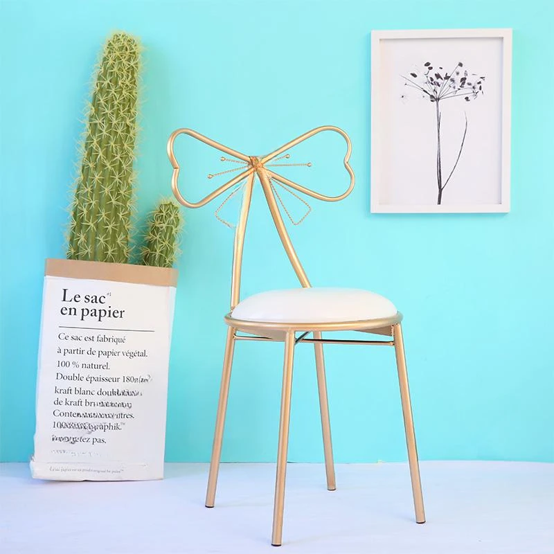 Modern Simple Bar High Stool Nordic Home Back Chair Bar Stool Creative Fashion Bow Chair