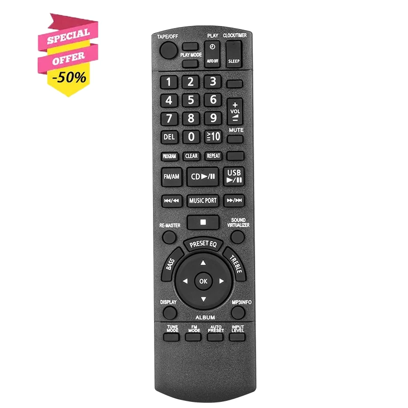 N2QAYA000008 Remote Control Compatible With Panasonic CD System RXD55 AEGK RX-D55 AEG-K Replacement Controller