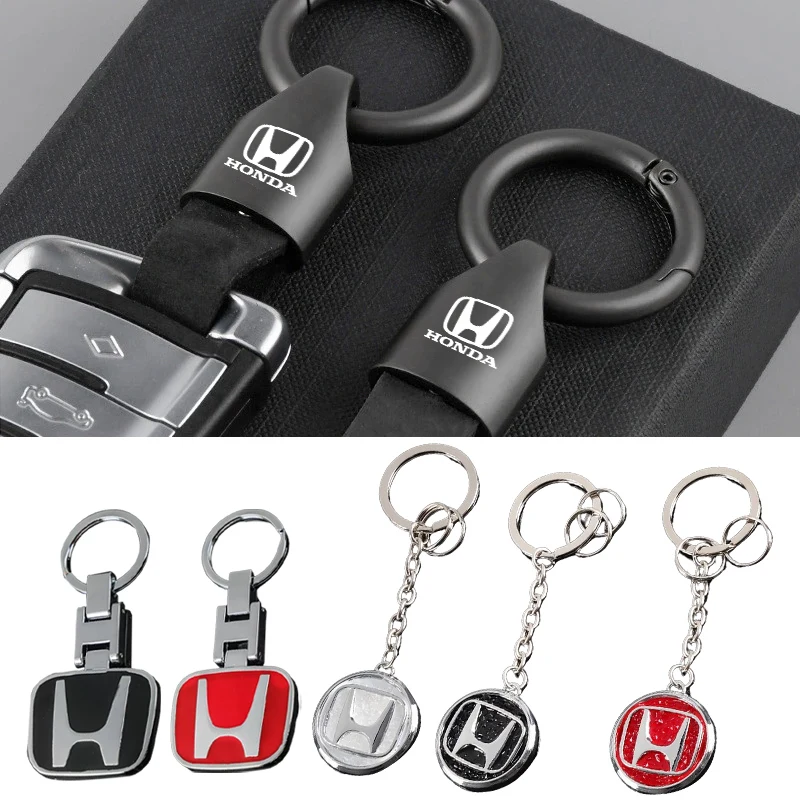 3D Metal/Leather Car Styling Keychain For Honda Power TypeR Jazz City Civic Inspire Accord FIT HRV XRV CRV GK5 Odyssey Legend