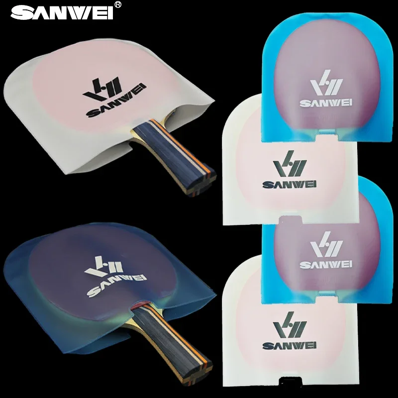SANWEI Double-Sided Table Tennis Racket Protective Film Dust-proof Anti-Oxidation Table Tennis Bat Rubber Protector Cover 1/2PC