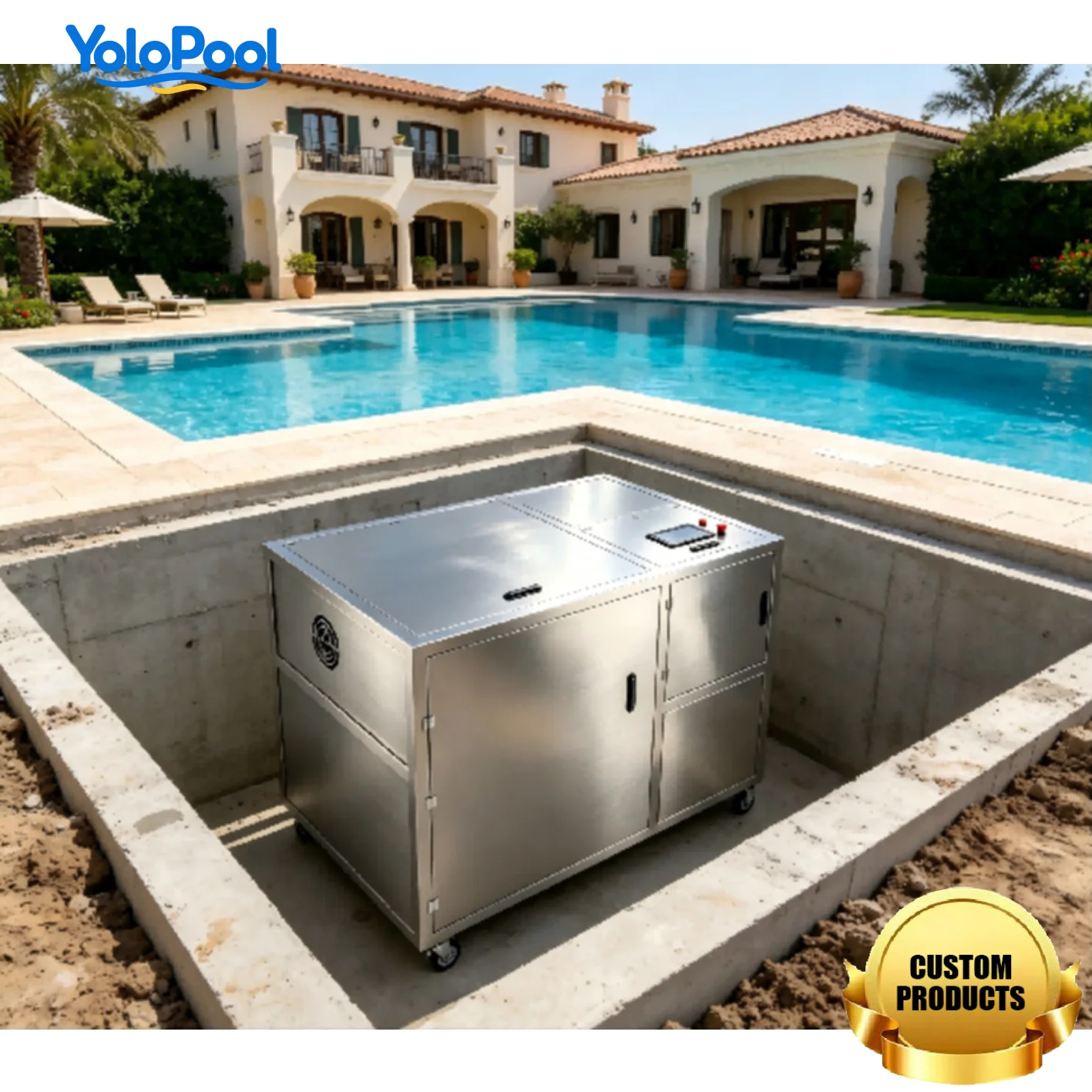Integrated Pool Equipment Room Centralized Water Purification For Resort Private Inground Pools Customizable