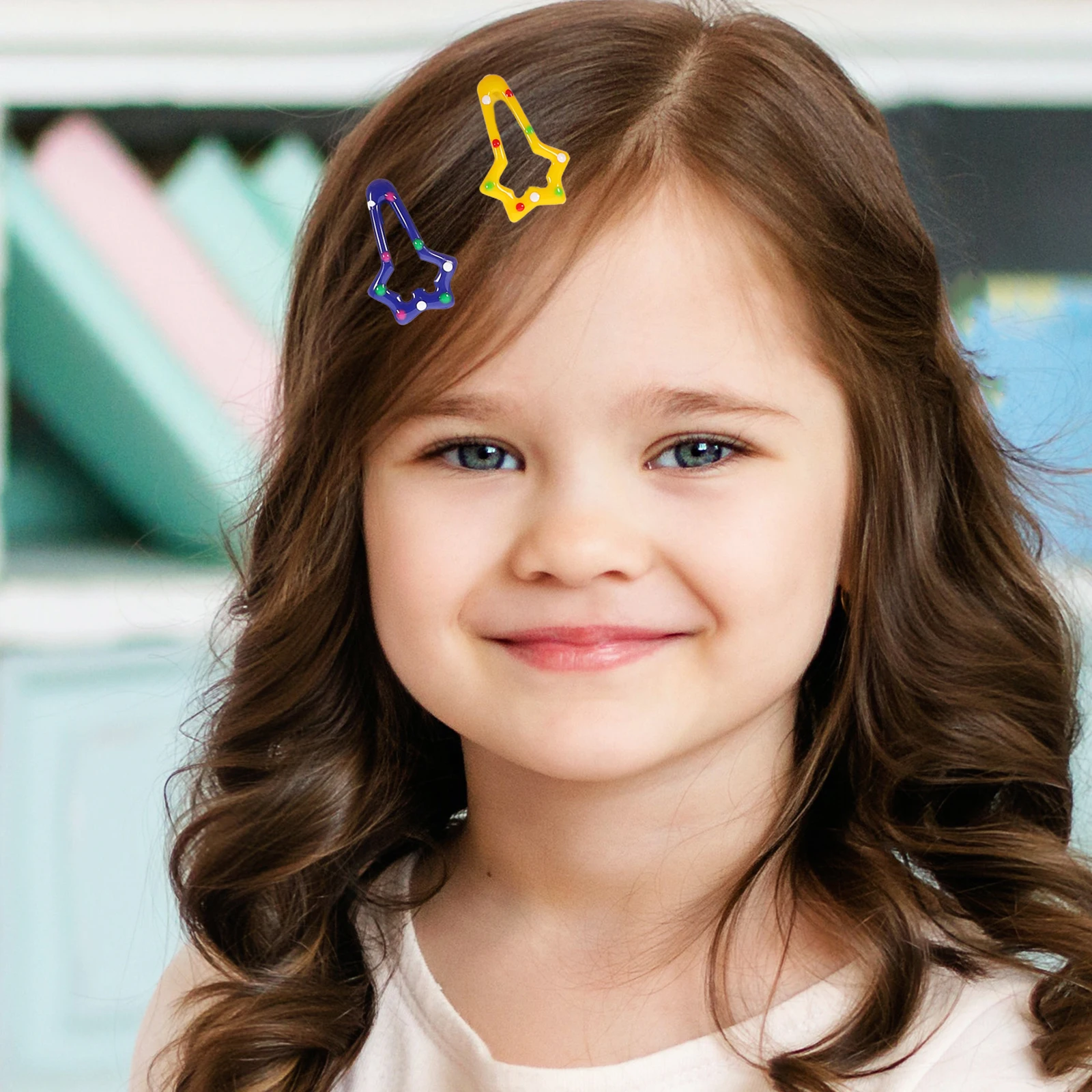 

30 Pcs C y Color Hair Clips Set for Girls Women Resin Decorative Accessories Star Shape Bangs Side Hair Barrettes
