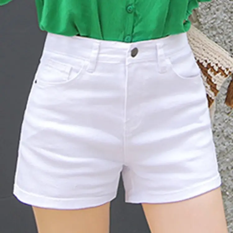 Versatile Women's 2024 Loose Summer Slimming Hot Pants White New Year Denim Shorts Women's High Waist Internet Red New ThinStyle