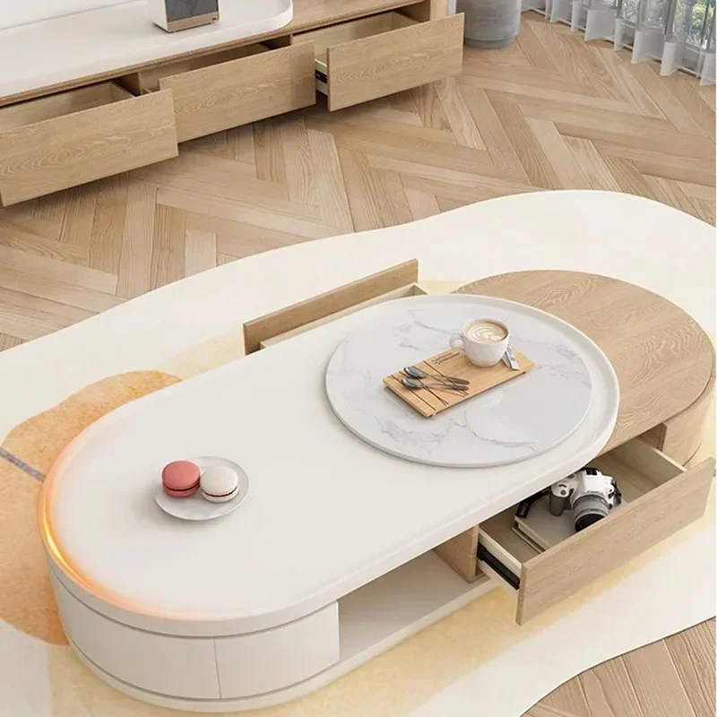 Nordic Bedroom Luxury Side Table Modern Design Oval Design Coffee Table Writing Desk Mesa Centro Salon Entrance Hall Furniture