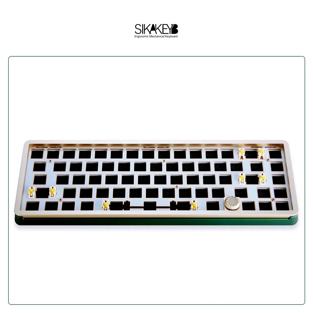 SIKAKEYB SK6 Castle backlit hotswap gasket Metal aluminum 5.0 2.4G wired 3 mode gaming Kit  65% 68 key knob mechanical keyboard