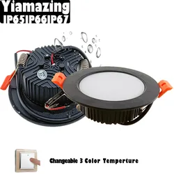 IP67 Changeable Outdoor Waterproof IP65 IP66 LED Spotlight 220V 7W 9W 12W 15W Kitchen Bathroom LED Downlight Ceiling Light Lamp