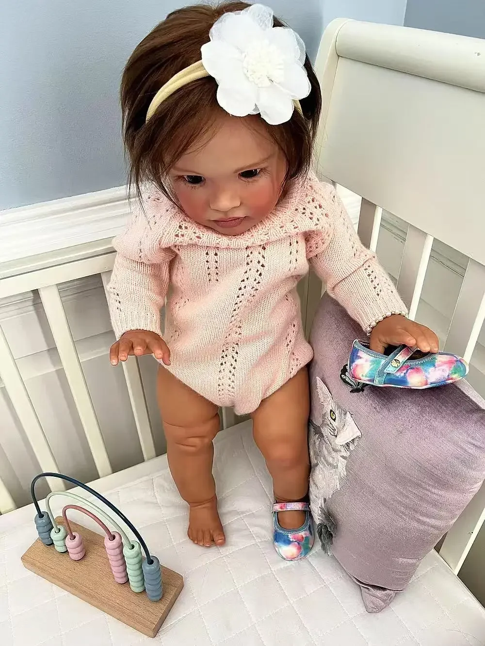 SINO-BB Customized Limited Supply 26inch Reborn Baby Pippa With Hand-Rooted Hair Finished Doll with Different Dress