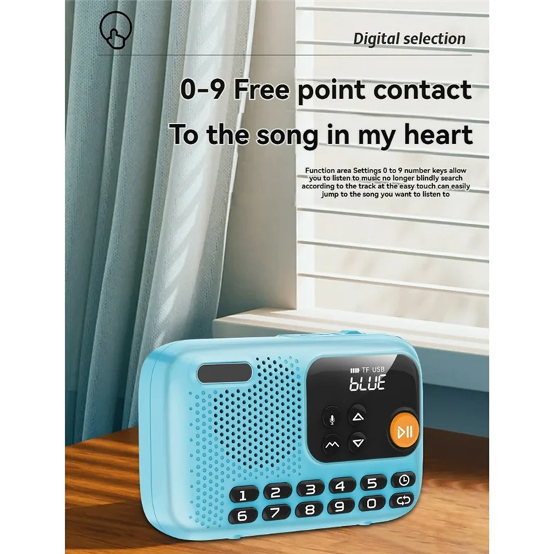 Mini lettore radio FM portatile M20K con supporto per schermo Bluetooth con scheda TF disco U per casa all'aperto B