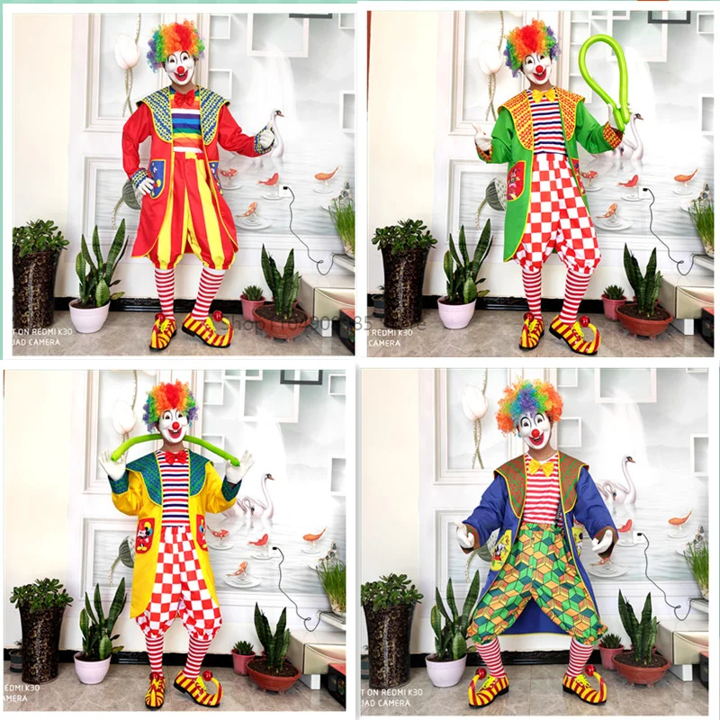 

Halloween clown costume, adult men's and women's makeup ball, COS magic performance, set up dress up, funny clothes