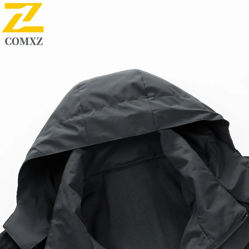 سترة ربيع الخريف على طراز قاطرة للجنسين سترة واقية بغطاء للرأس معطف خارجي للمشي لمسافات طويلة مجموعة ملابس الشارع الحضرية المطابقة