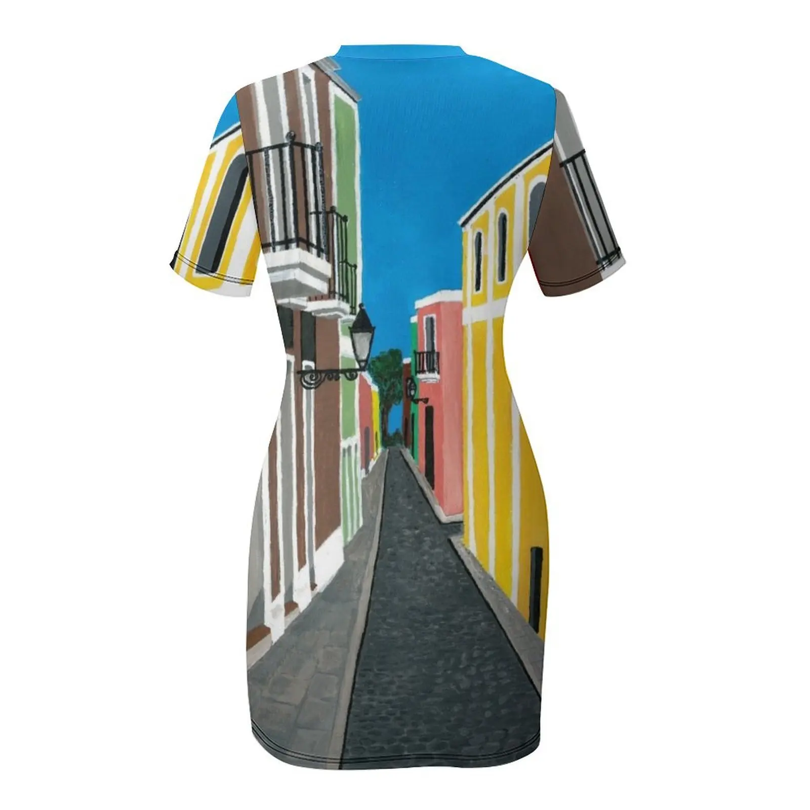 Viejo San Juan Short-Sleeved Dress women dresses Women's clothing luxury women's party dress evening prom summer dresses Dress