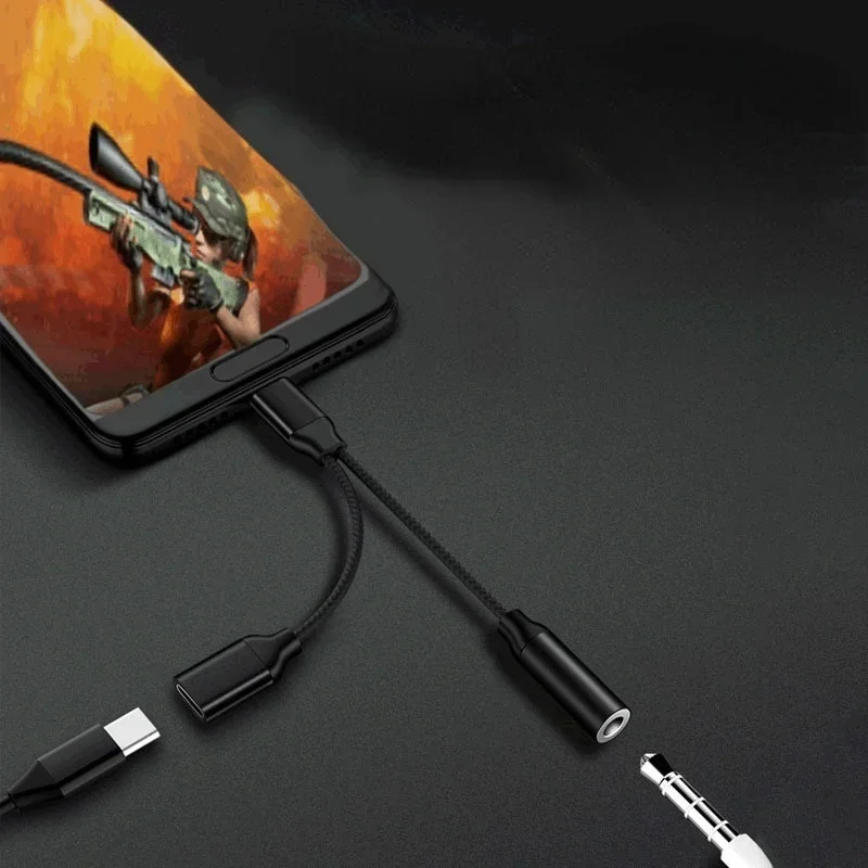 Adapter Audio do ładowania od C do 3.5mm 2 w 1 USB C rozdzielacz słuchawkowy AUX kabel Audio dla Xiaomi 6 8 Mix 2s Huawei Mate10 P20 Pro