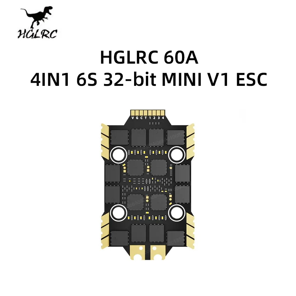 HGLRC 60A MINI 4IN1 BL32 ESC 3-6S LiPo BLHeli32 Dshot1200 20×20mm Mount 5Inch FPV Racing Freestyle Drone Spare Parts