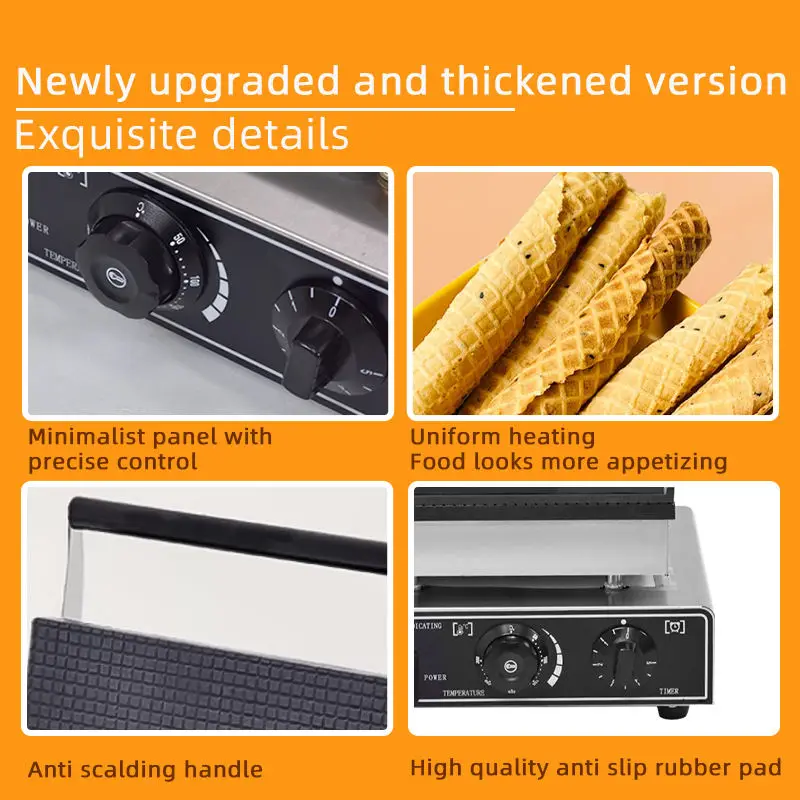 Food tools Commercial Waffle Double Round Crispy Chicken Rolls Electromechanical Heating Ice Cream and Ice Cream Crust Mach