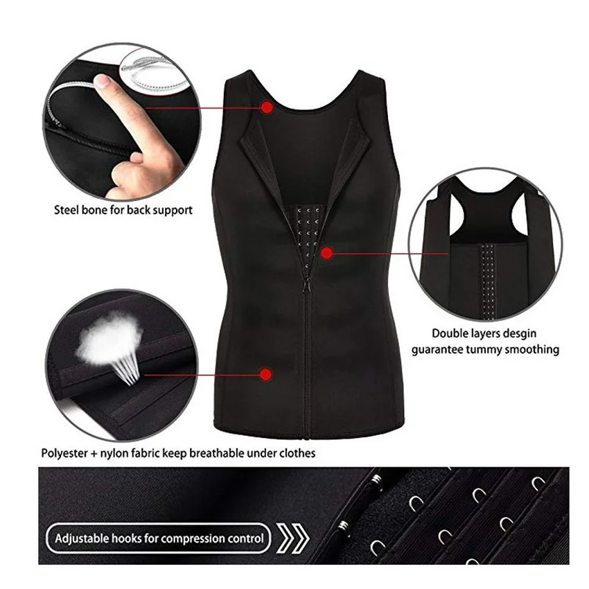 Mens Waist Corset Sweat Slimming Belt Sauna Vest Belly Underwear Fat Burner Chest Abdominal Binder Reductive Girdle Body Shaper