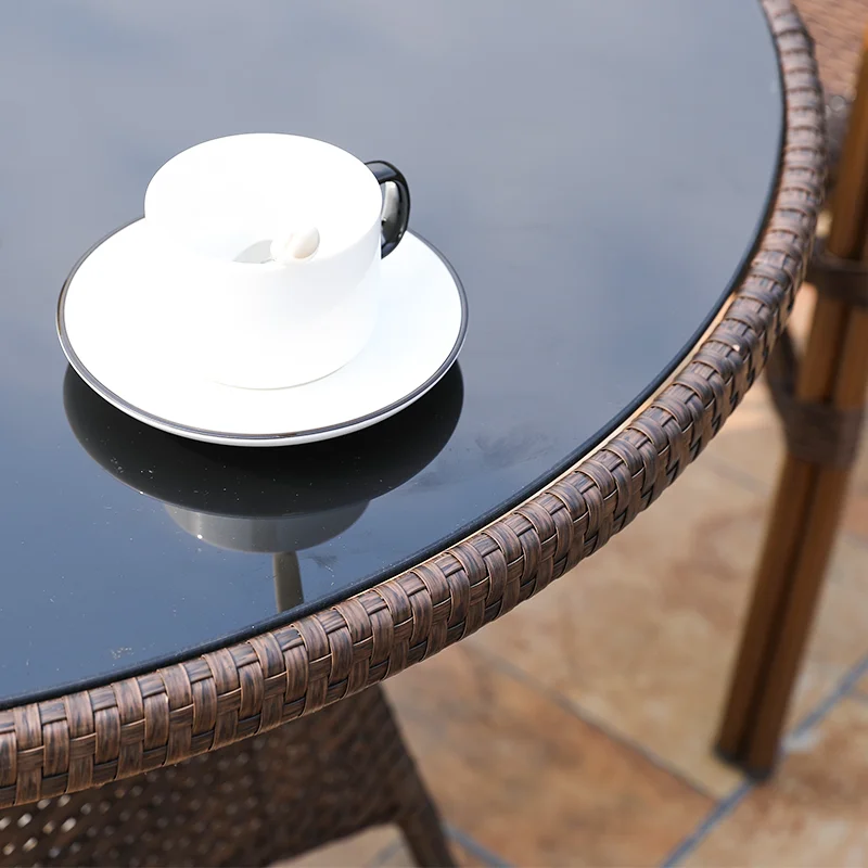 Single table, rattan table, courtyard garden, simple balcony, outdoor leisure small coffee table